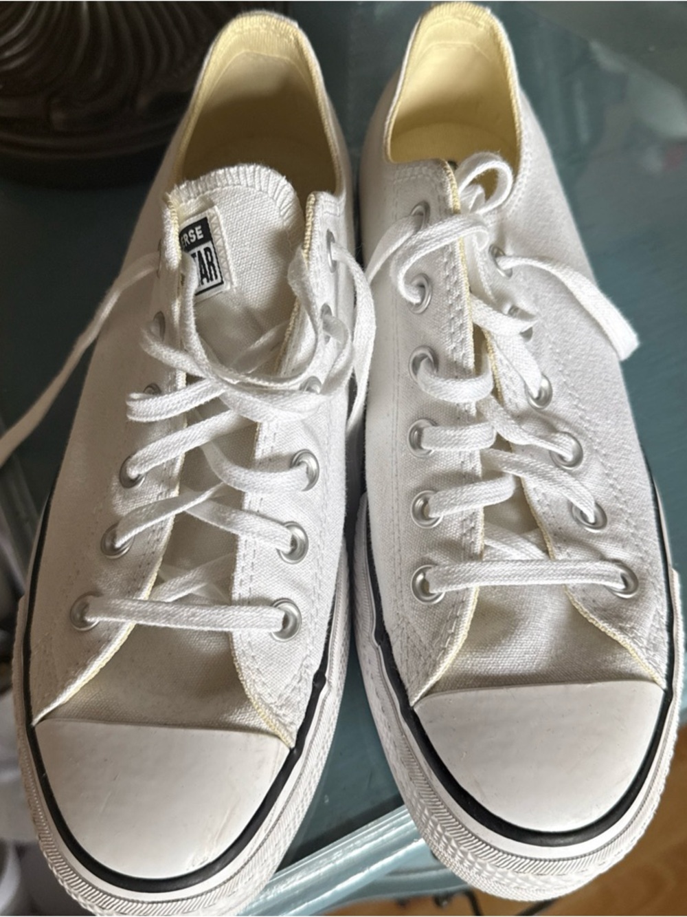 Converse All Star Low Top Canvas Platform Sneakers in White